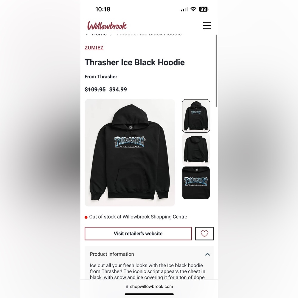 Thrasher hoodie